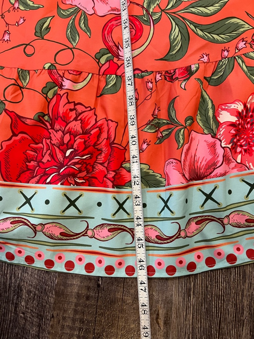BloomChic Pink Maxi Dress with Coral and Light Turquoise Accents. Size 18/20 - Picture 8 of 11